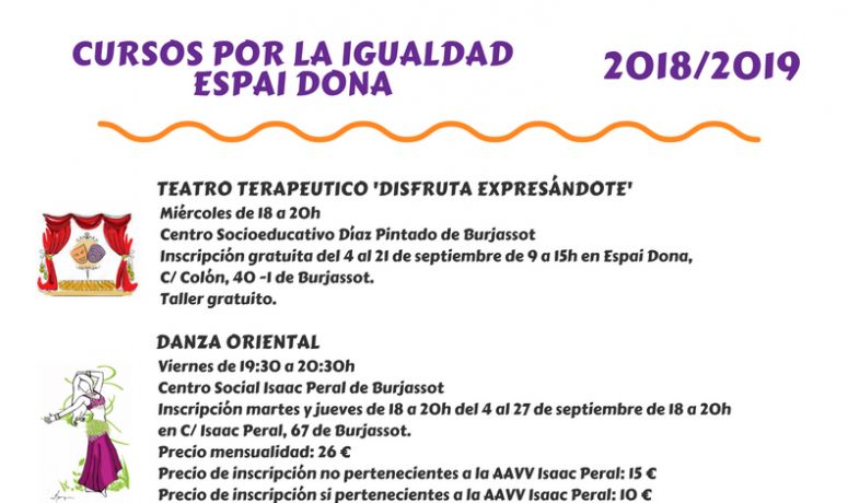 Cursos Espai Dona 2018/19