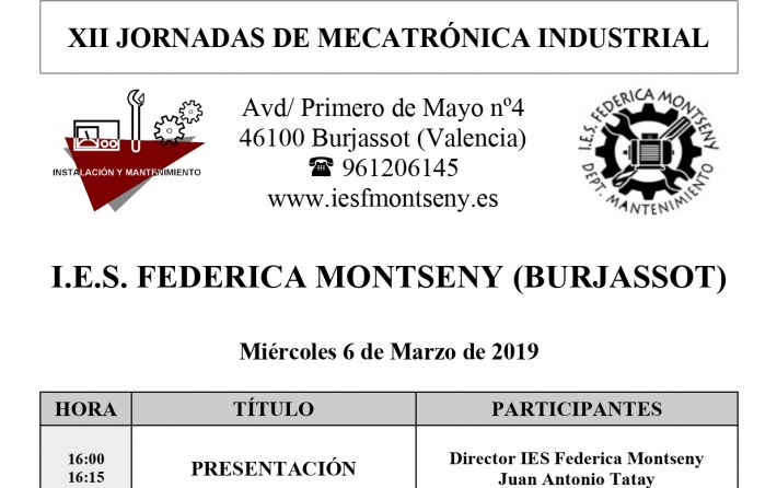 XII Jornadas Mecatronica Industrial IES FEDERICA MONTSENY