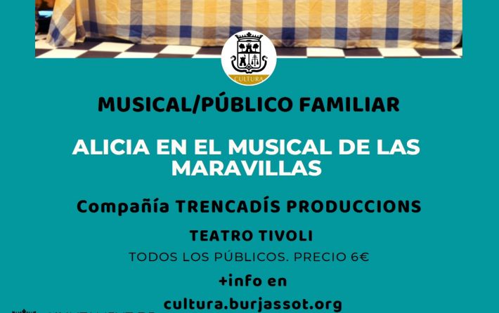 Cartel Alicia en el musical de las maravillas 15-11-2020