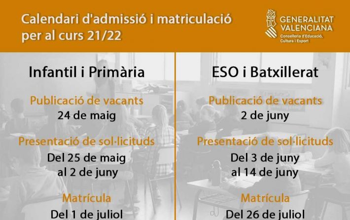 calendario matrícula educación