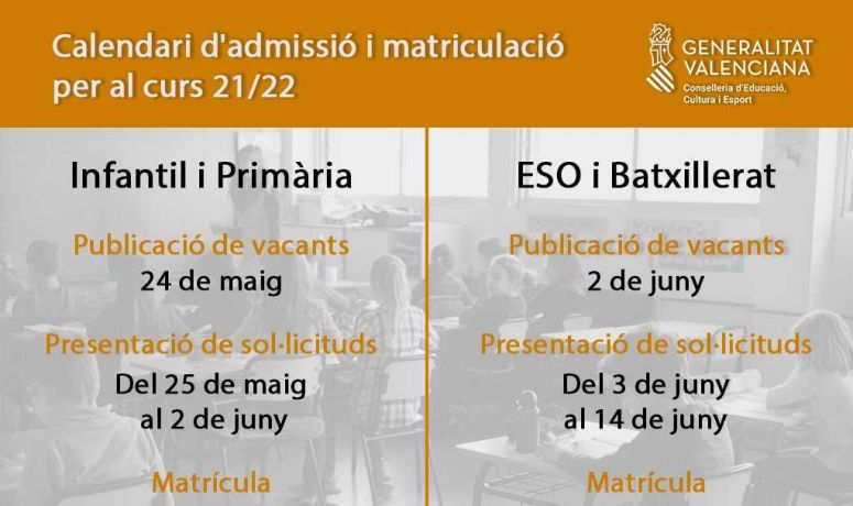 calendario matrícula educación