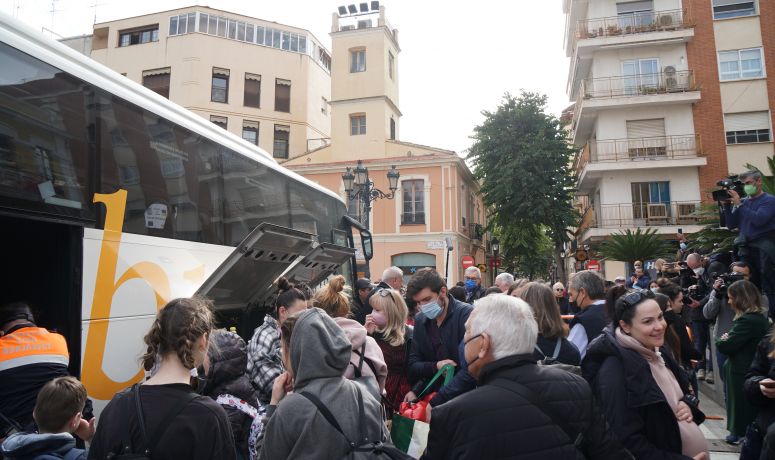 Recepción autobús Ucrania