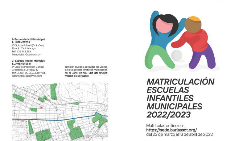 Proceso matrícula Escuelas Infantiles Municipales curso 2022-2023