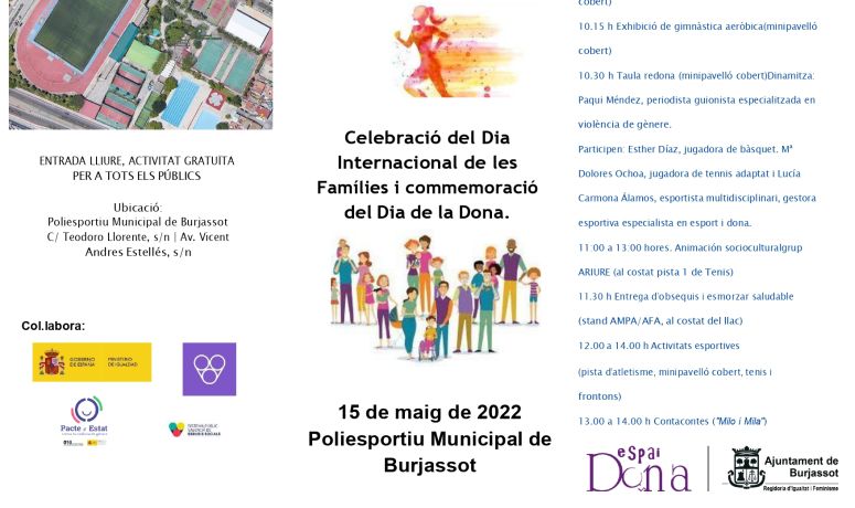 En el marco de la celebración del Día Internacional de las Familias y Conmemoración del Día de la Mujer, que tendrá lugar el próximo domingo 15 de mayo en el Polideportivo Municipal con una jornada multidisciplinar, la programación incluye una mesa redonda sobre Deporte y Mujer que tendrá lugar a las 10:30 h en uno de los pabellones cubiertos del Polideportivo. La mesa redonda estará dinamizada por Paqui Méndez, periodista y reconocida guionista especializada en violencia de género e igualdad. En cuanto a las ponentes que participarán en la mesa, se contará la presencia de la jugadora de baloncesto, Ester Díaz, exjugadora del Valencia Basket. También participará Mª Dolores Ochoa, jugadora de tenis adaptado y Lucía Carmona Álamos, deportista multidisciplinar y gestora deportiva, especializada en deporte y mujer.